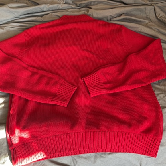 Red Chaps holiday zip up sweater - Picture 4 of 5